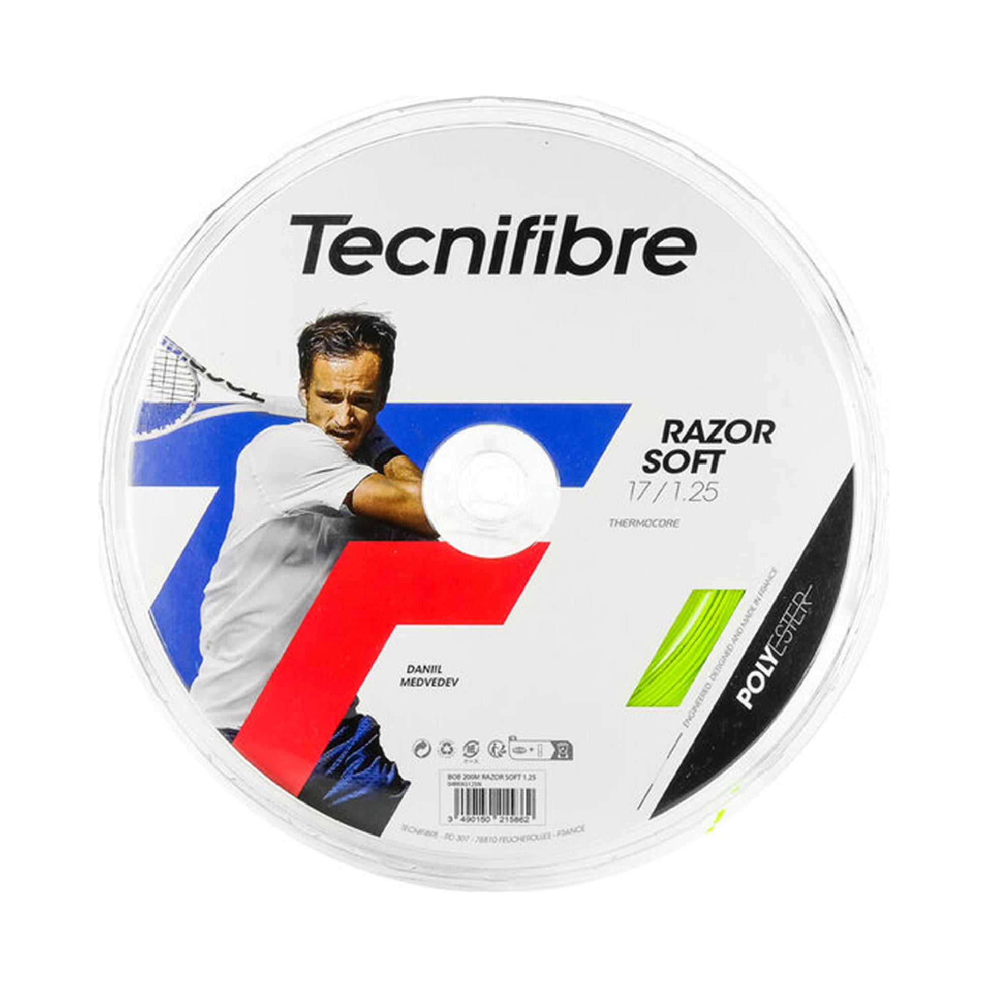 Tecnofibre Razor Soft 200m Rulo Kordaj Tecnifibre Razor Soft 200m Rulo Kordaj Limon Yeşili - Görsel 1